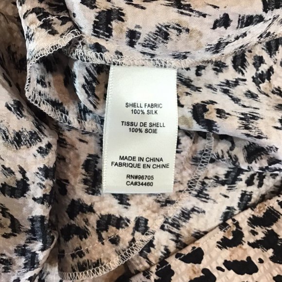 Rebecca Taylor Womens Size 8 100% Silk Leopard Print Long Sleeve Short Dress - Picture 9 of 9